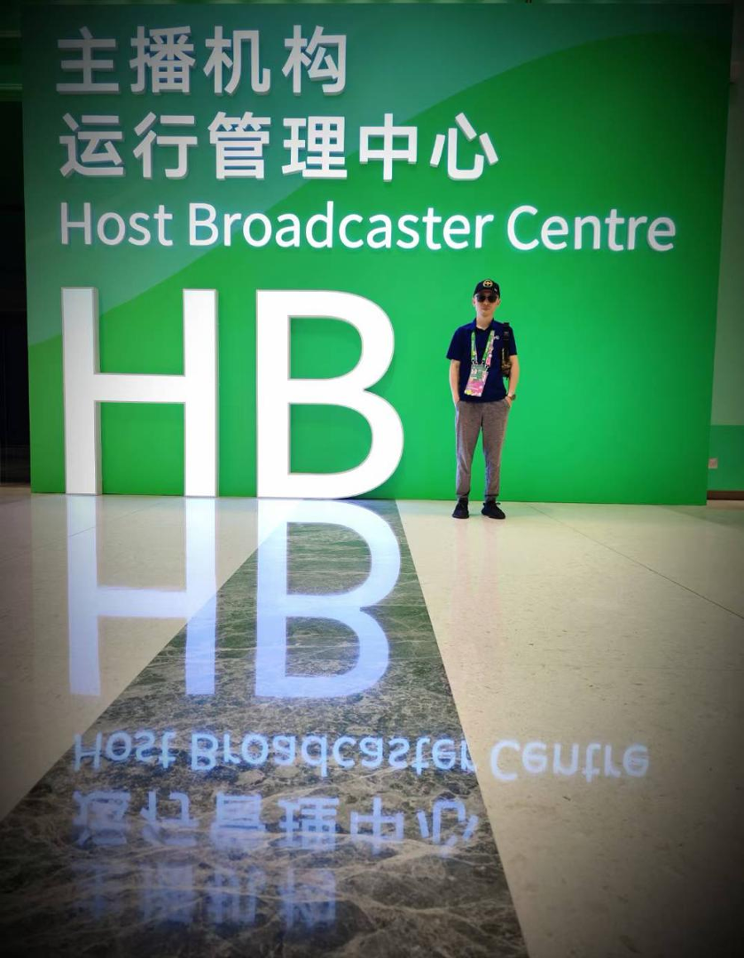 At work at the Host Broadcaster Centre.