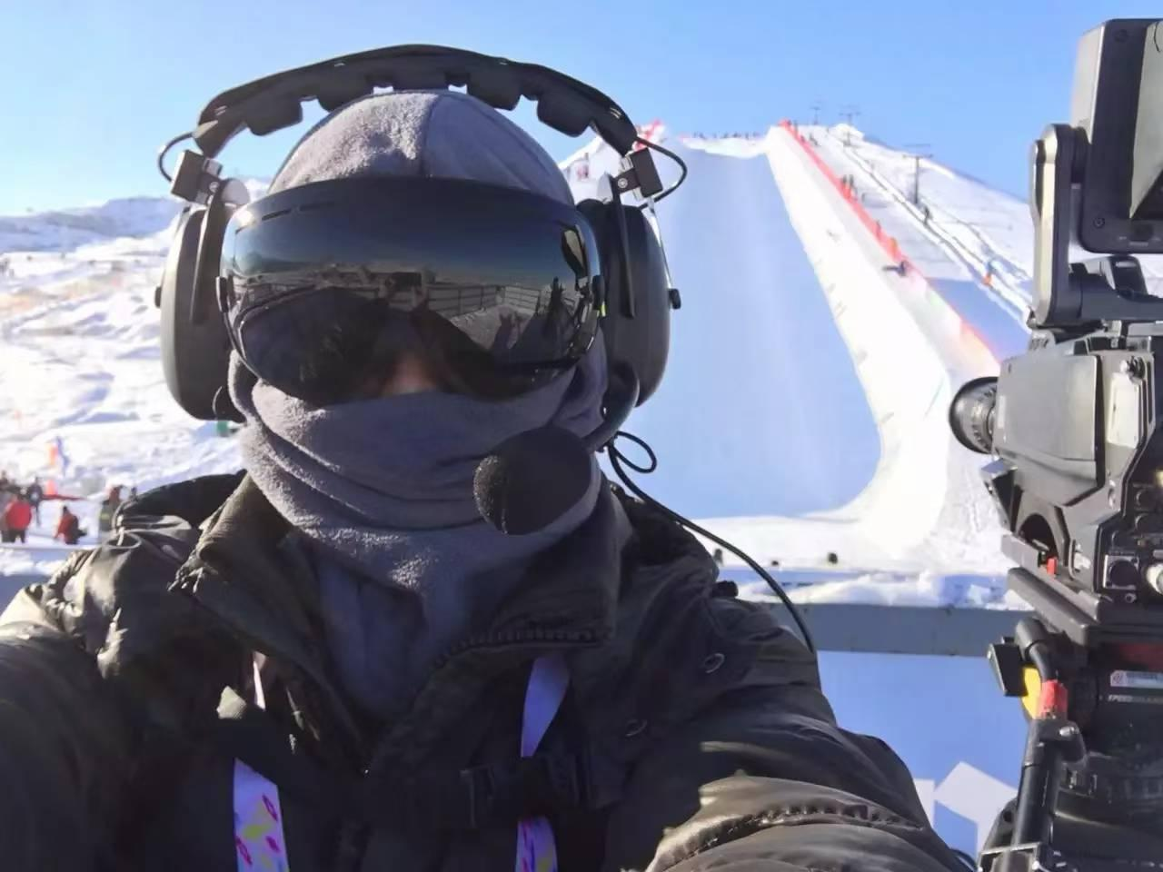 Camera work at a snow sports event.