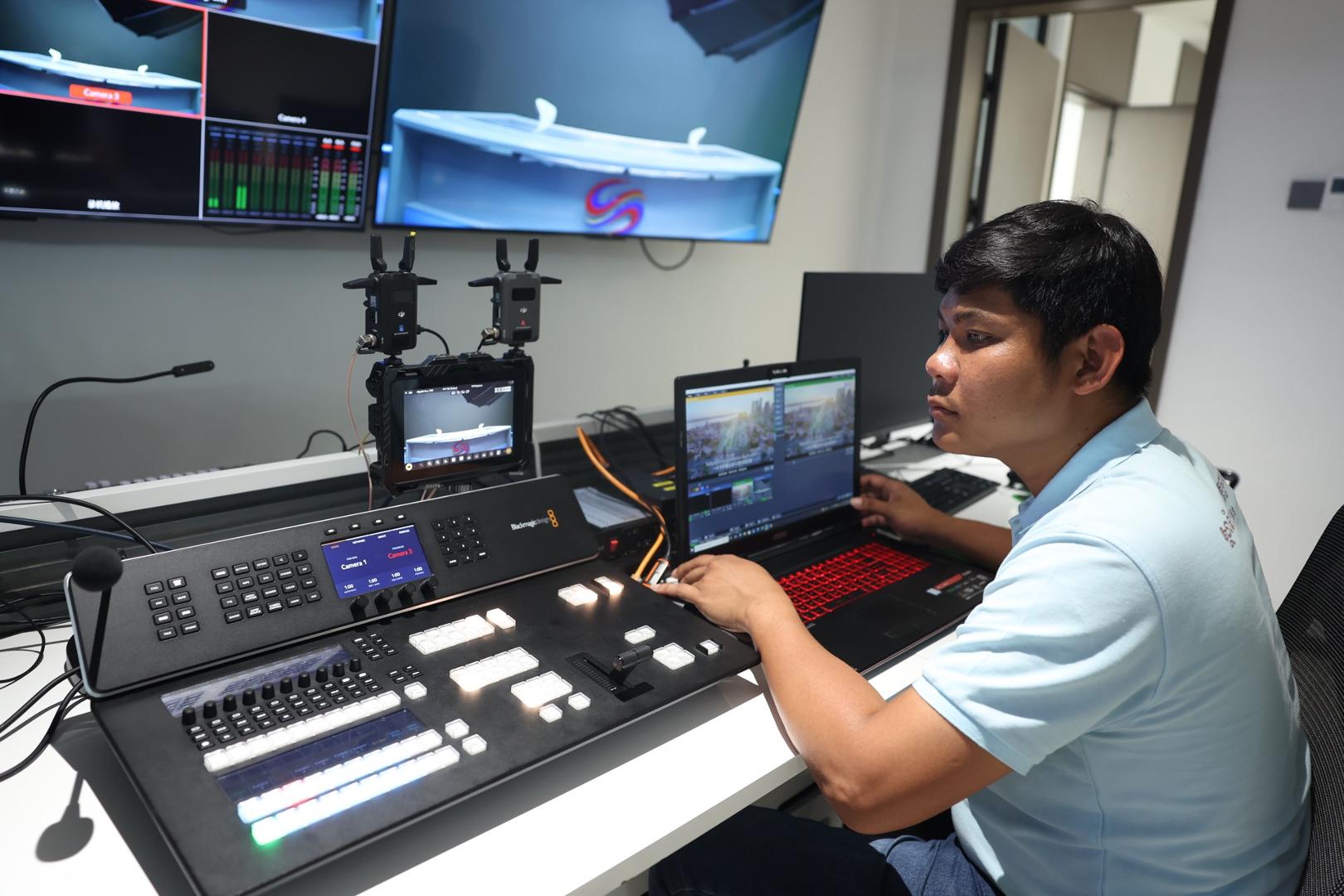 Operating video production equipment in the control room