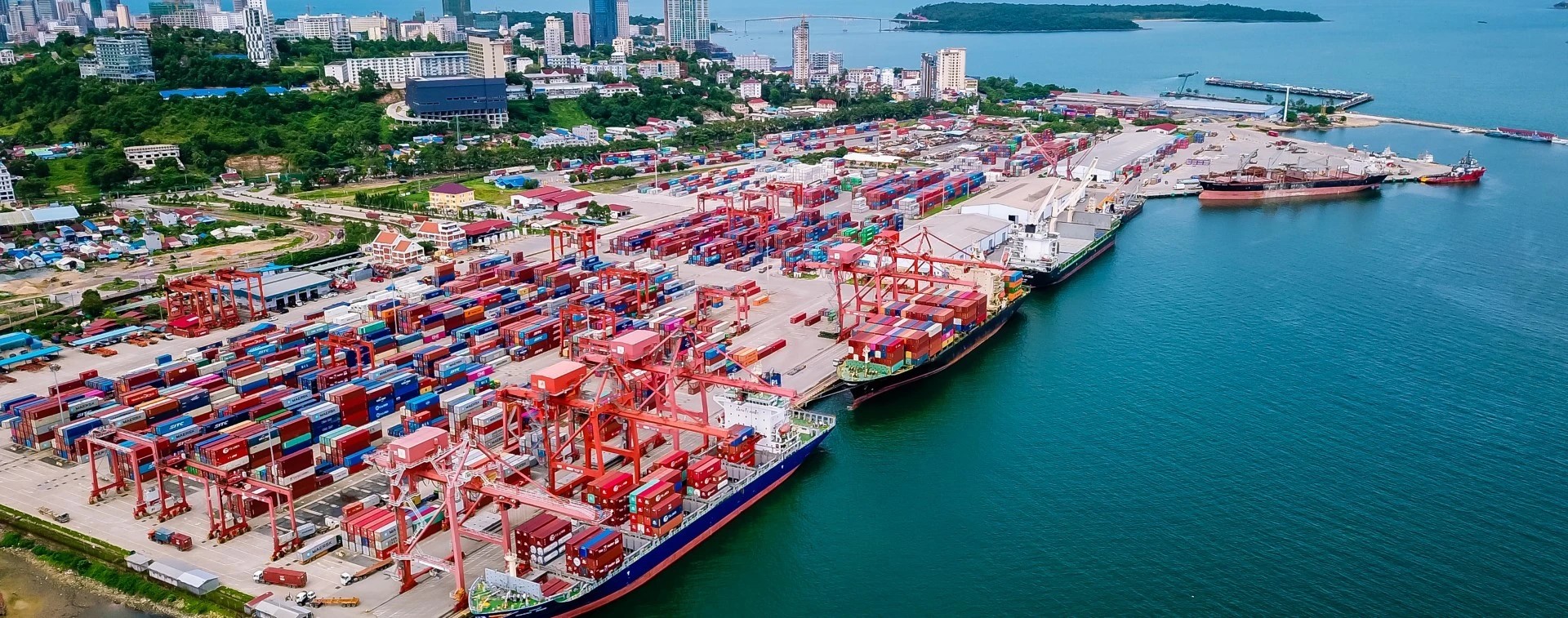 Preah Sihanouk port and coastal city